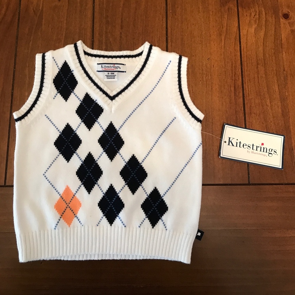 Kitestrings | Baby Boy Blue Sweater Vest 6-9M